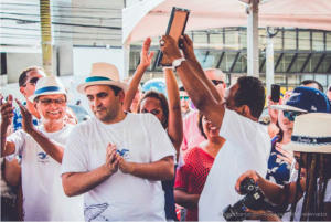 Durante a festa de fundação do Consulado da Portela em São Paulo